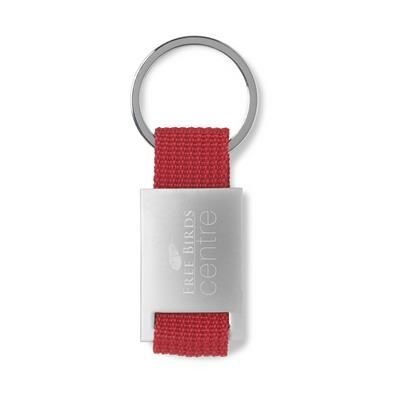 Branded Promotional ELOY KEYRING in Red Keyring From Concept Incentives.