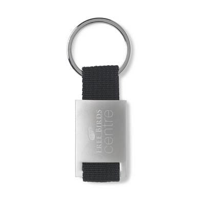 Branded Promotional ELOY KEYRING in Black Keyring From Concept Incentives.