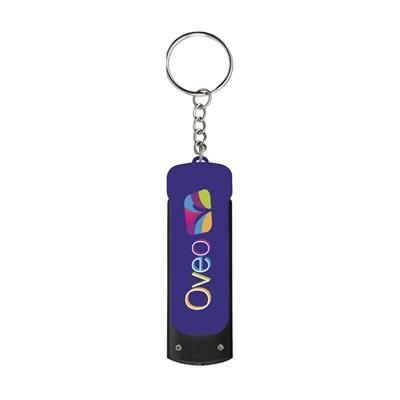 Branded Promotional FLIP TOUCH KEYRING in Blue Torch From Concept Incentives.