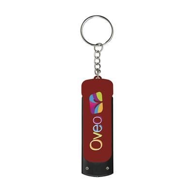 Branded Promotional FLIP TOUCH KEYRING in Red Torch From Concept Incentives.