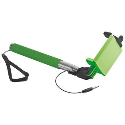 Branded Promotional SELFIE STICK with Telescopic Pole in Apple Green Selfie Stick From Concept Incentives.