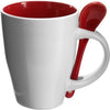 Branded Promotional COFFEE MUG & SPOON SET in White & Red Coffee Mug Set From Concept Incentives.