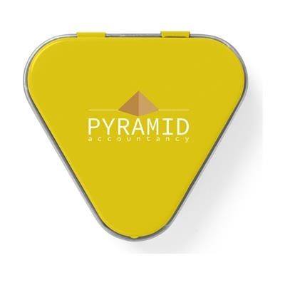 Branded Promotional LIPBALM TRIANGULAR in Yellow Lip Balm From Concept Incentives.