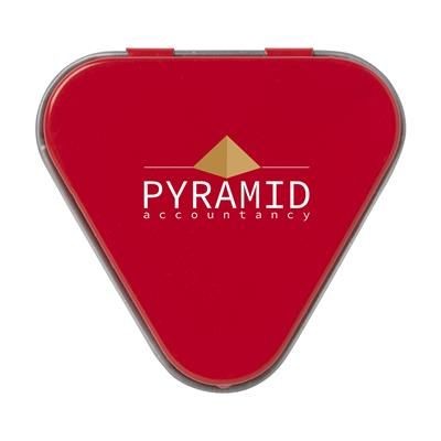 Branded Promotional LIPBALM TRIANGULAR in Red Lip Balm From Concept Incentives.