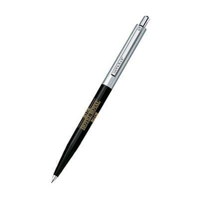 Branded Promotional SENATOR POINT METAL BALL PEN in Black Pen From Concept Incentives.