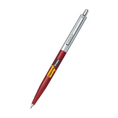 Branded Promotional SENATOR POINT METAL BALL PEN in Ruby Red Pen From Concept Incentives.