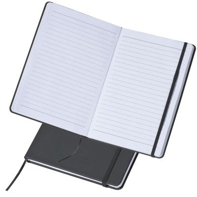 Branded Promotional A5 NOTE PAD in Black Jotter From Concept Incentives.