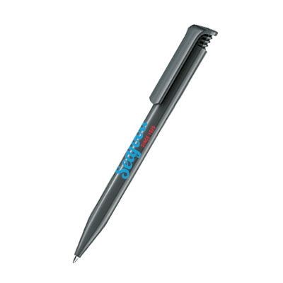 Branded Promotional SENATOR SUPER HIT POLISHED PLASTIC BALL PEN in Anthracite Grey Pen From Concept Incentives.