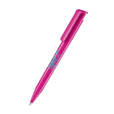 Branded Promotional SENATOR SUPER HIT POLISHED PLASTIC BALL PEN in Rhodamine Red Pen From Concept Incentives.