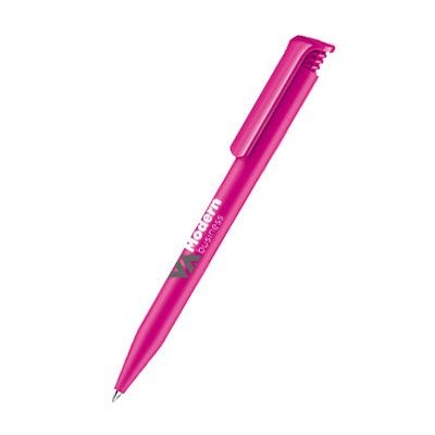 Branded Promotional SENATOR SUPER HIT MATT PLASTIC BALL PEN in Rhodamine Red Pen From Concept Incentives.