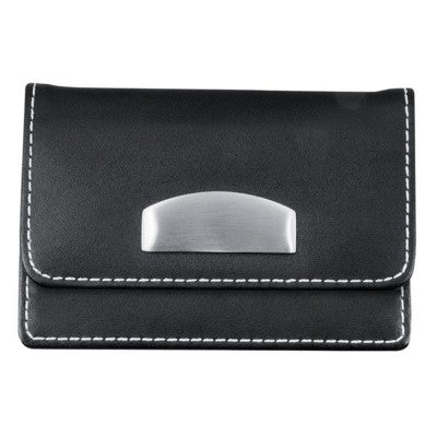 Branded Promotional CRISMA DELUXE LEATHER BUSINESS CARD HOLDER in Black Business Card Holder From Concept Incentives.