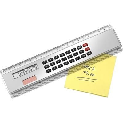 Branded Promotional CALCULATOR RULER in Silver Ruler From Concept Incentives.