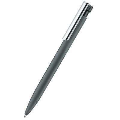 Branded Promotional SENATOR LIBERTY SOFT TOUCH BALL PEN with Metal Clip in Anthracite Grey Pen From Concept Incentives.