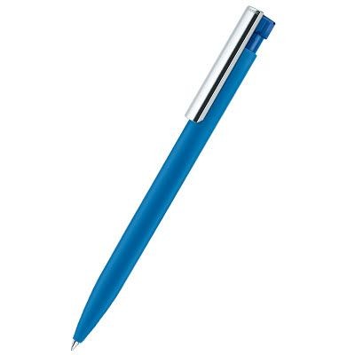 Branded Promotional SENATOR LIBERTY SOFT TOUCH BALL PEN with Metal Clip in Full Blue Pen From Concept Incentives.