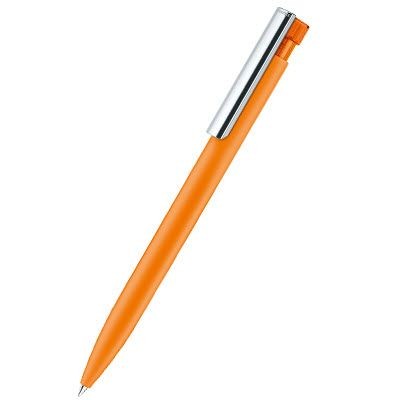 Branded Promotional SENATOR LIBERTY SOFT TOUCH BALL PEN with Metal Clip in Orange Pen From Concept Incentives.