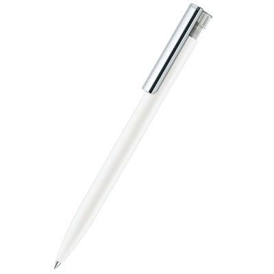 Branded Promotional SENATOR LIBERTY SOFT TOUCH BALL PEN with Metal Clip in White Pen From Concept Incentives.