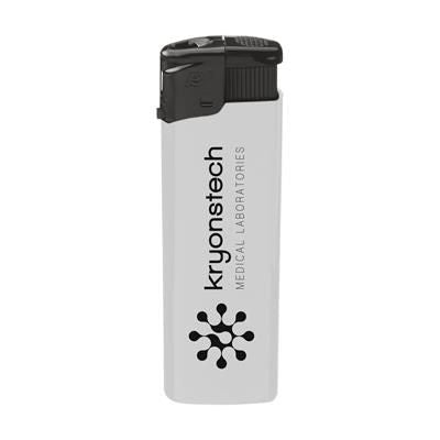 Branded Promotional TORNADO LIGHTER in White Lighter From Concept Incentives.