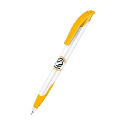 Branded Promotional SENATOR CHALLENGER BASIC with Soft Grip in Honey Yellow Pen From Concept Incentives.