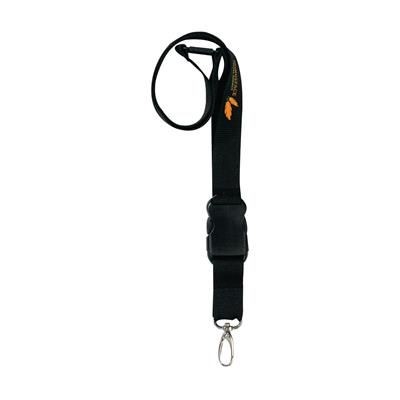 Branded Promotional 24MM LANYARD in Black Lanyard From Concept Incentives.