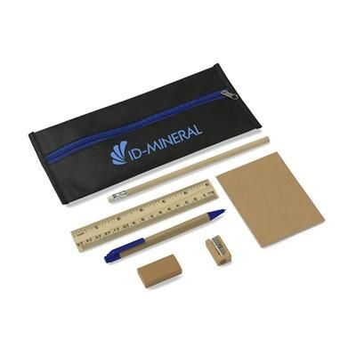 Branded Promotional STUDENT POUCH in Blue Stationery Set From Concept Incentives.