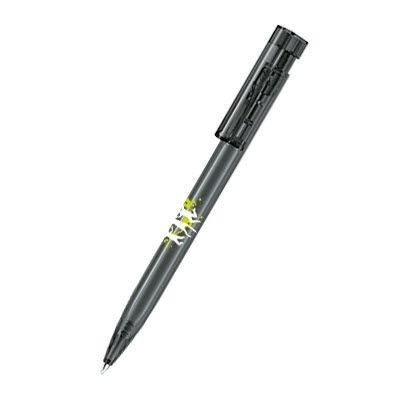 Branded Promotional SENATOR LIBERTY CLEAR TRANSPARENT PLASTIC BALL PEN in Anthracite Grey Pen From Concept Incentives.