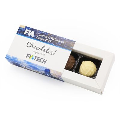 Branded Promotional CHOCOLATE BOX with 2 Luxury Chocolate Chocolate From Concept Incentives.