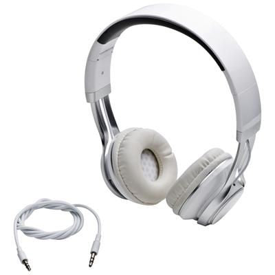 Branded Promotional CLASSIC FOLDING HEADPHONES with Aux Plug Earphones From Concept Incentives.