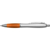 Branded Promotional CARDIFF BALL PEN in Silver & Orange Pen From Concept Incentives.