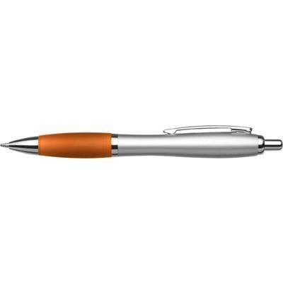 Branded Promotional CARDIFF BALL PEN in Silver & Orange Pen From Concept Incentives.