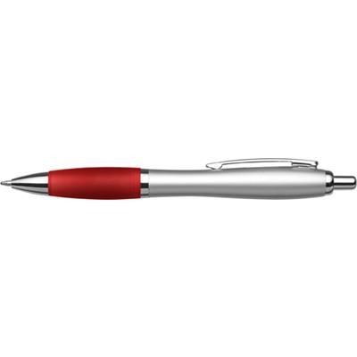 Branded Promotional CARDIFF BALL PEN in Silver & Red Pen From Concept Incentives.