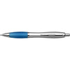 Branded Promotional CARDIFF BALL PEN in Silver & Light Blue Pen From Concept Incentives.