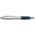 Branded Promotional CARDIFF BALL PEN in Silver & Navy Blue Pen From Concept Incentives.