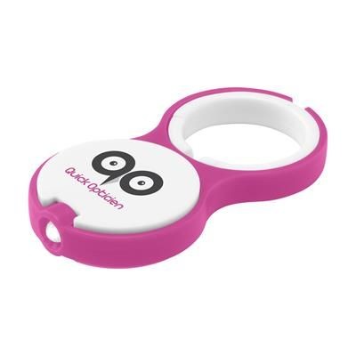 Branded Promotional KEYRING in Pink Torch From Concept Incentives.