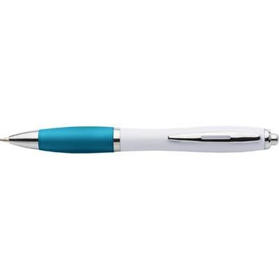 Branded Promotional CARDIFF BALL PEN in Light Blue Pen From Concept Incentives.