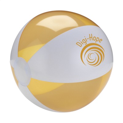 Branded Promotional BEACHBALL 24 CM in White & Orange Beach Ball From Concept Incentives.