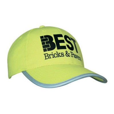 Branded Promotional LUMINESCENT SAFETY BASEBALL CAP with Reflective Trim Baseball Cap From Concept Incentives.