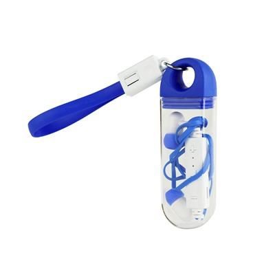 Branded Promotional BLUETOOTH EARBUDS in Case in Clear-blue Earphones From Concept Incentives.