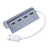 Branded Promotional 4 PORTS USB ALUMINIUM METAL ALLOY HUB in Silver Hub Port From Concept Incentives.