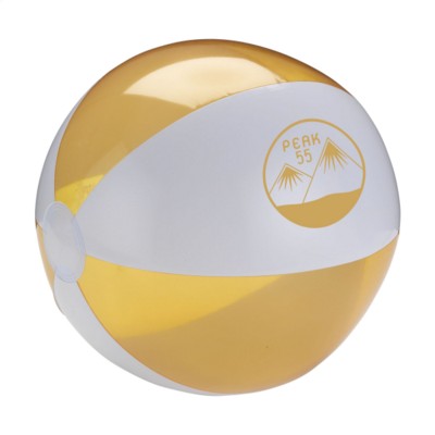 Branded Promotional BEACHBALL 30 CM in White & Orange Beach Ball From Concept Incentives.