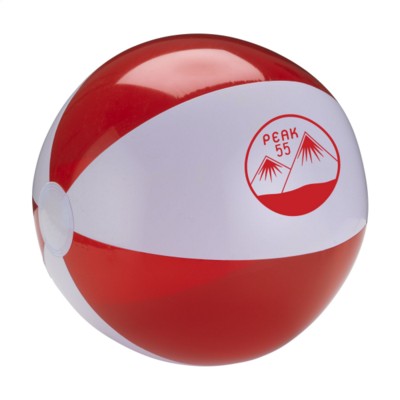Branded Promotional BEACHBALL 30 CM in White & Red Beach Ball From Concept Incentives.