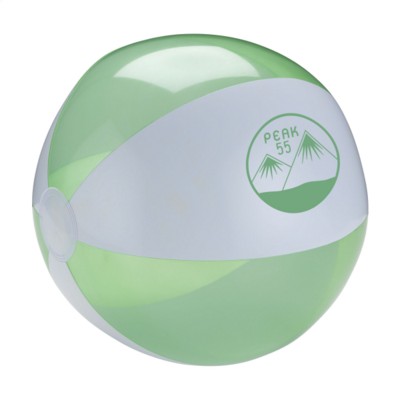 Branded Promotional BEACHBALL 30 CM in White & Lime Beach Ball From Concept Incentives.