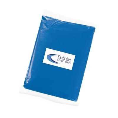 Branded Promotional EMERGENCY RAIN PONCHO in Blue Poncho From Concept Incentives.