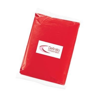 Branded Promotional EMERGENCY RAIN PONCHO in Red Poncho From Concept Incentives.