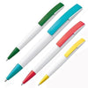 Branded Promotional BALL PEN CANBERRA PLASTIC TWIST BALL PEN with White Barrel & Broad Clip, with Blue Ink Refill Pen From Concept Incentives.