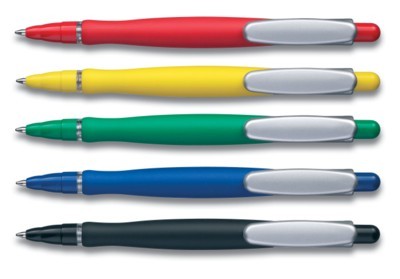 Branded Promotional SLALOM GRIP SILVER BALL PEN Pen From Concept Incentives.