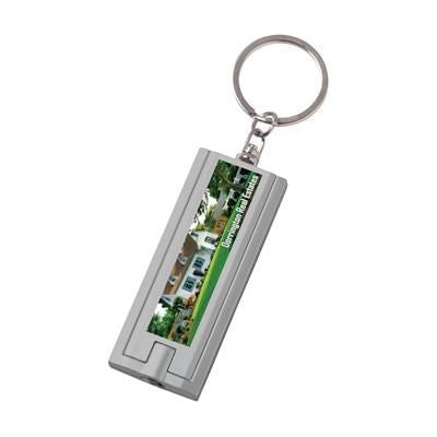 Branded Promotional FLAT SCAN KEYRING in Grey Keyring From Concept Incentives.