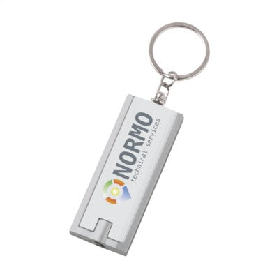 Branded Promotional FLATSCAN KEYRING in White & Silver Keyring From Concept Incentives.