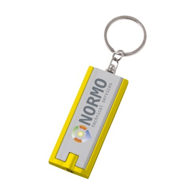 Branded Promotional FLATSCAN KEYRING in Silver & Yellow Keyring From Concept Incentives.