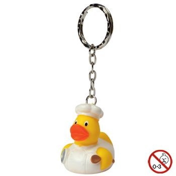 Branded Promotional CHEF DUCK KEYRING Duck Plastic From Concept Incentives.