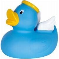 Branded Promotional ANGEL RUBBER DUCK in Blue Duck Plastic From Concept Incentives.